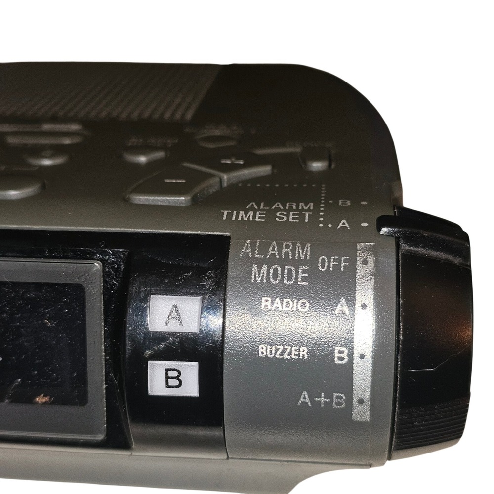 Sony Dream Machine ICF-C253 Dual Alarm FM AM Clock Radio Grey Digital‎ Vintage - Picture 5 of 6